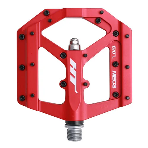 Road bike sprocket-HT Pedals ME03 Evo+ Platform Pedals CrMo - Matte Red