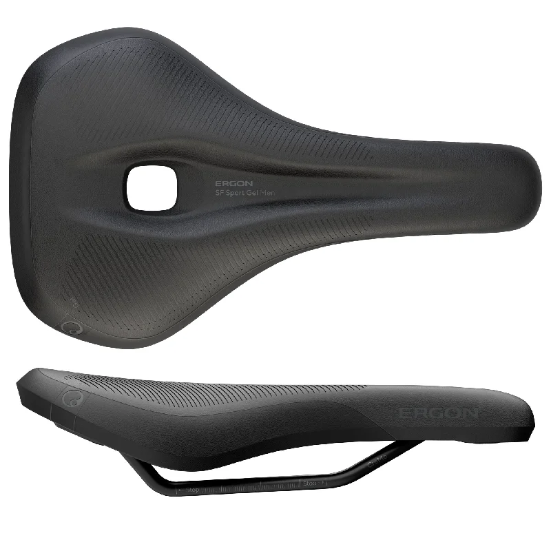 Cycling shin strap-Ergon SF Sport Gel Saddle - Chromoly Black Mens Small/Medium