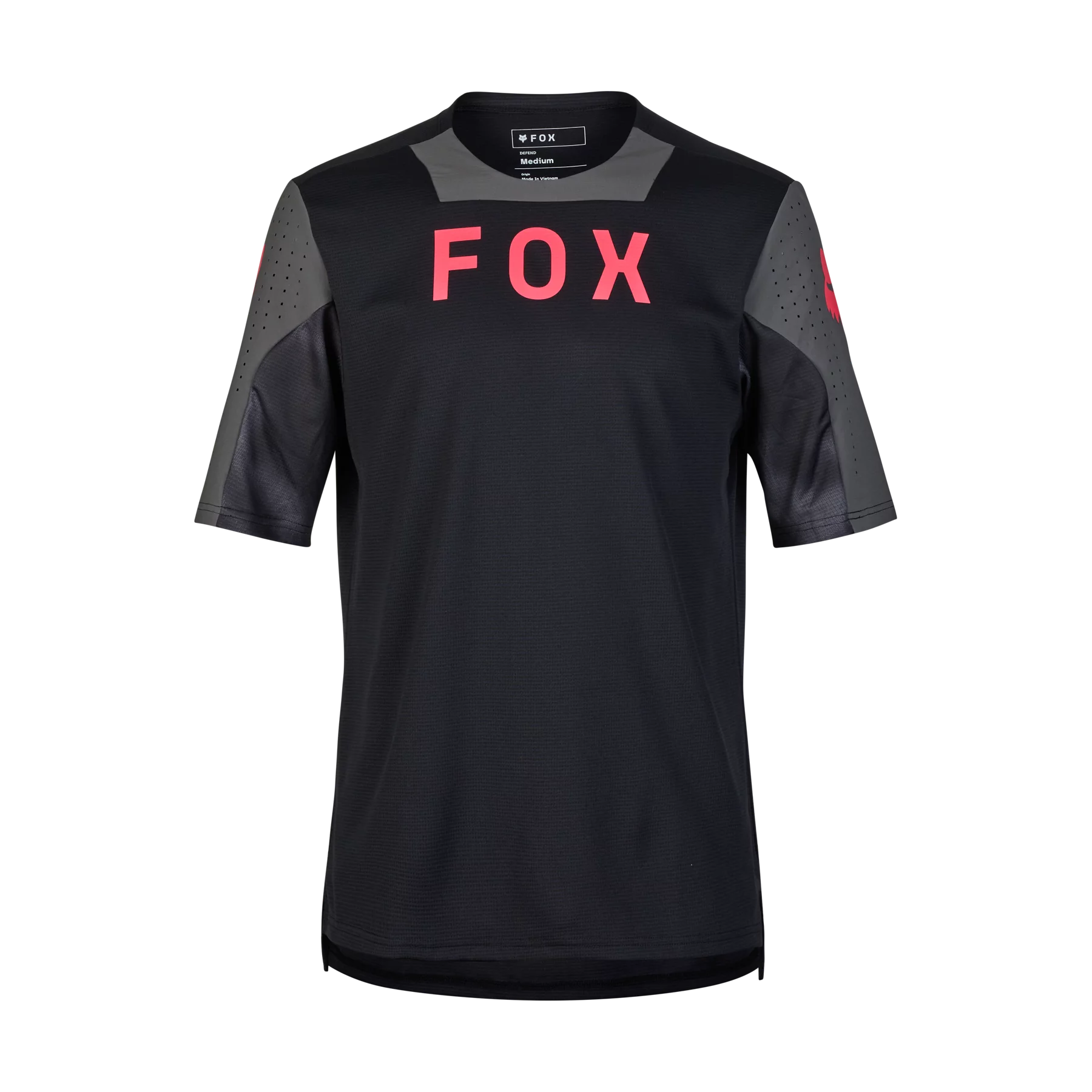 Bike seat pad-Fox Racing Defend Short Sleeve MTB Jersey - Taunt - Black