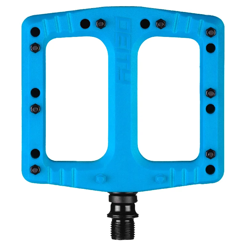 Cycling calf guards-Deity Deftrap Pedals Blue