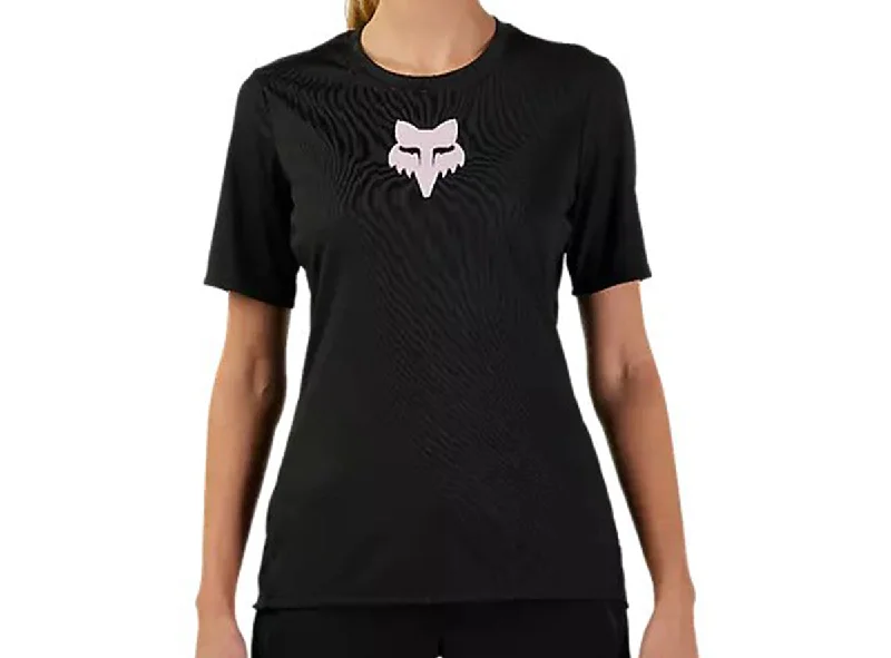 Bicycle gear strap-Fox Racing Ranger Short Sleeve MTB Jersey - Foxhead - Womens - Black